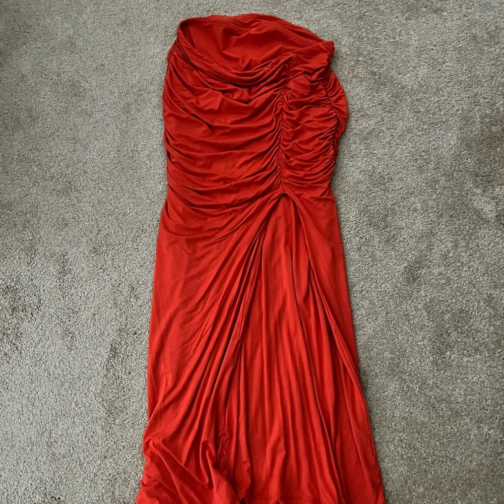Klassy Network slit maxi skirt orange 3XL